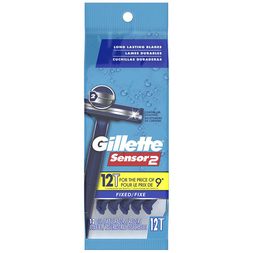 Gillette Gillette Sensor 2 Disposable Razors, Fixed Shaving & Grooming Steel Blue