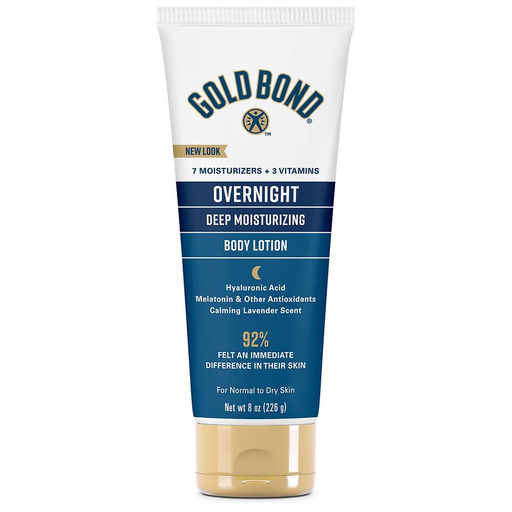 Gold Bond Gold Bond Body Lotion, Deep Moisturizing, Overnight - 8 Ounce Lotion & Moisturizer White Smoke