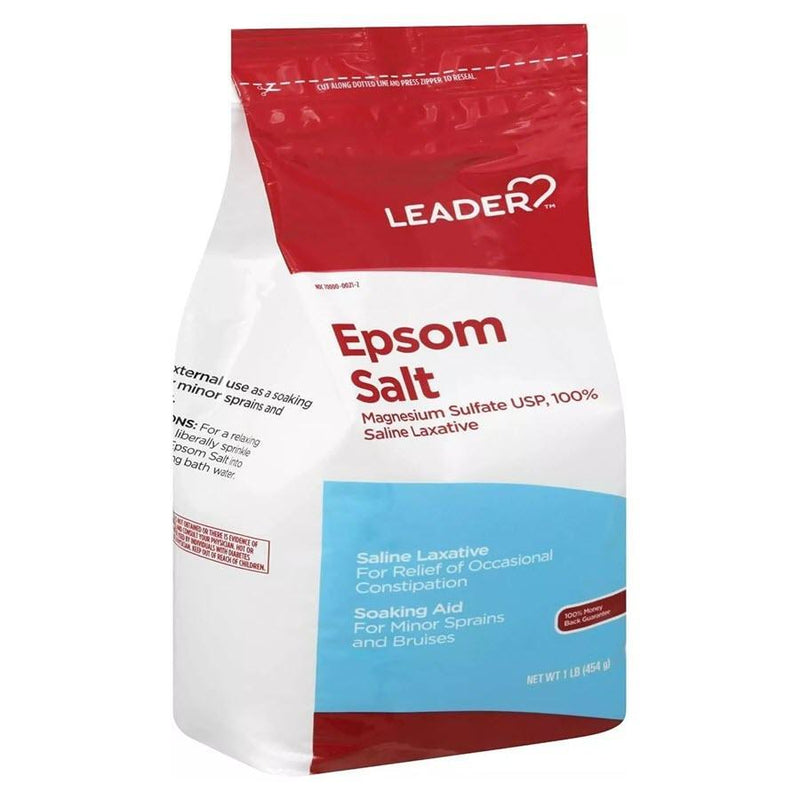Leader Health Care Leader Health Care Epsom Salt Magnesium Sulfate Usp, 1 Lb Bath & Body White Smoke