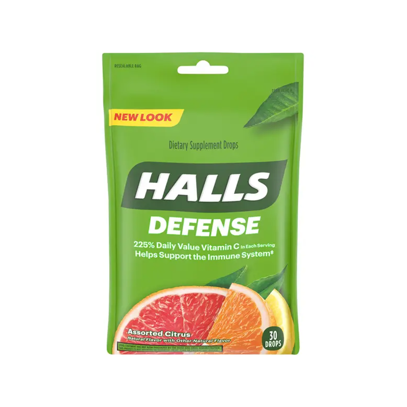 Halls Halls Dietary Supplement Drops, Immune System Defense, Assorted Citrus Health & Beauty Yellow Green