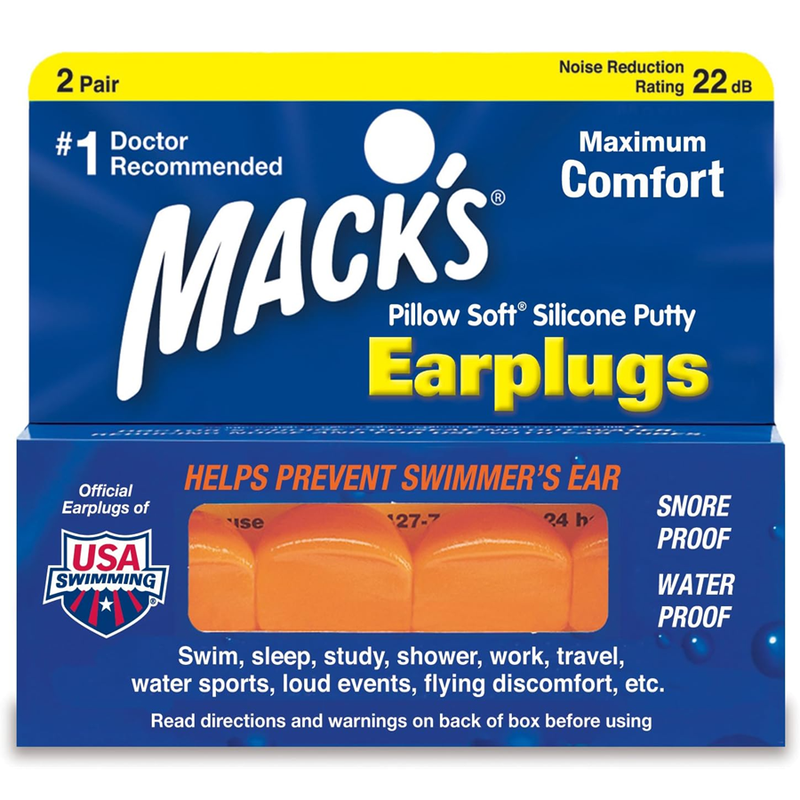 Mack's Mack's Pillow Soft Ear Plugs, Hot Orange - 2 Pair Earplugs Midnight Blue