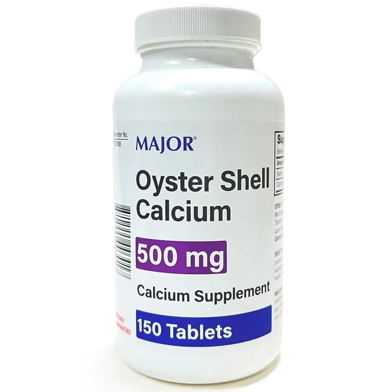 Major Major Oyster Shell Calcium 500mg, 150ct Health & Beauty White Smoke