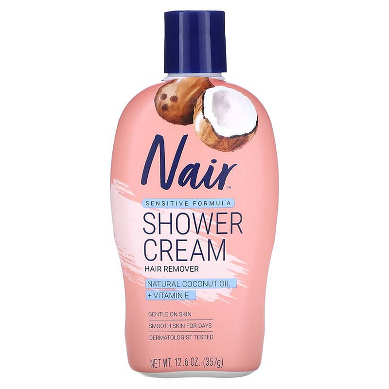 Nair Nair Hair Remover Sensitive Formula Shower Power With Coconut Oil And Vitamin E - 12.6oz Bath & Body White Smoke