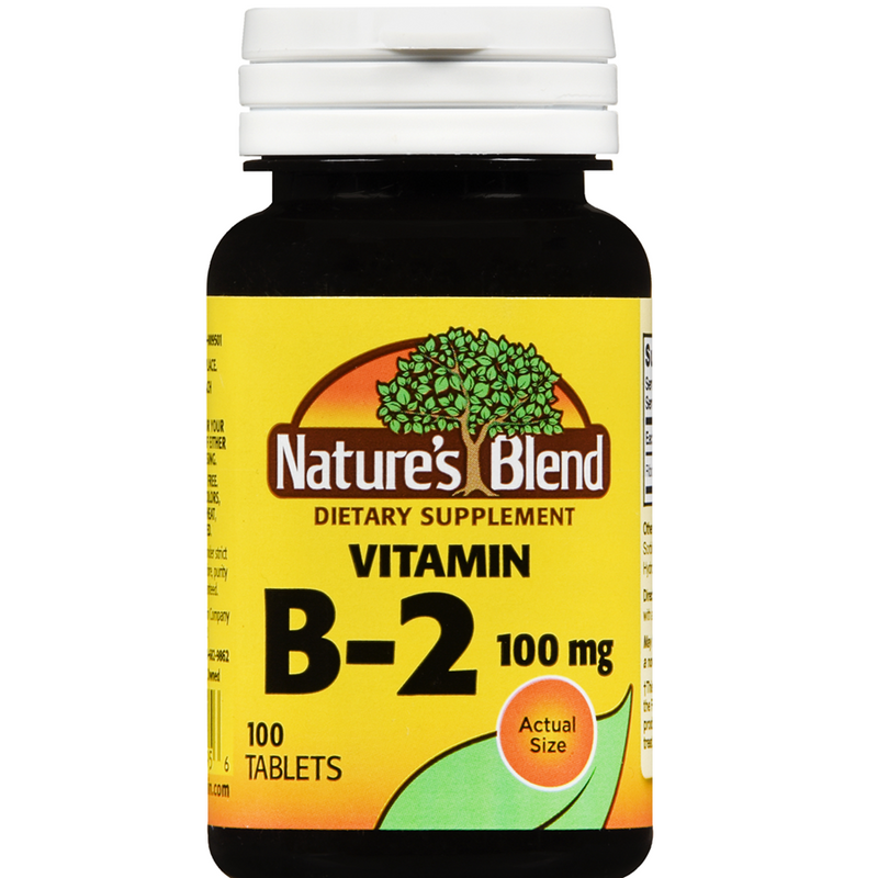Nature's Blend Nature's Blend S Vitamin B-2 Tablets 100 Mg Vitamins & Supplements Black