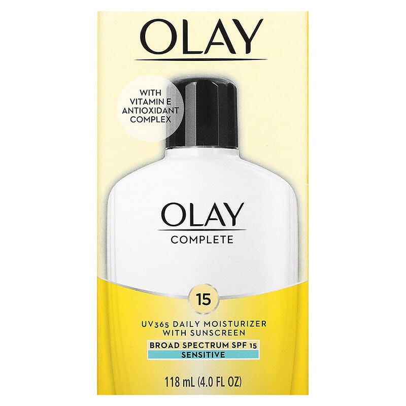 Olay Olay Complete, Sensitive UV 365 Broad Spectrum SPF 15 Daily Moisturizer With Sunscreen, 4 Fl Oz Face Moisturizer Beige