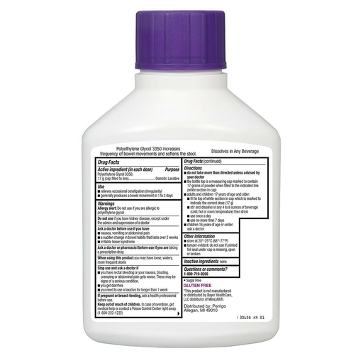 Perrigo Perrigo Polyethylene Glycol 3350 17.9 Oz Powder Health & Beauty White Smoke