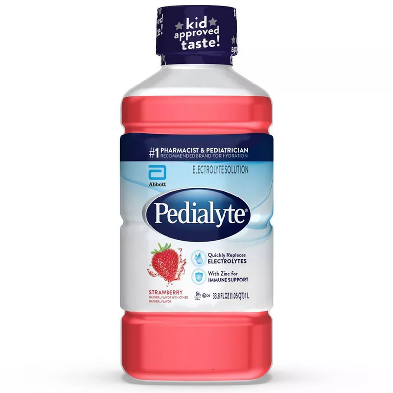 Pedialyte Pedialyte Electrolyte Solution, Strawberry, 33.8 Fl Oz Bottle Baby & Toddler Food White Smoke