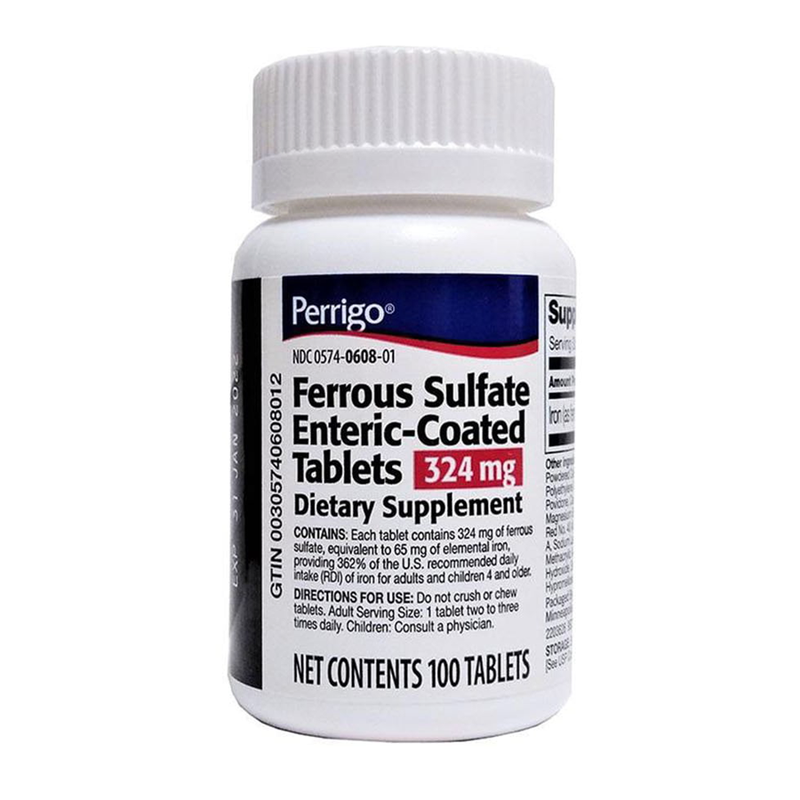 Perrigo Perrigo Ferrous Gluconate Tablets 324 Mg Health & Beauty Light Gray