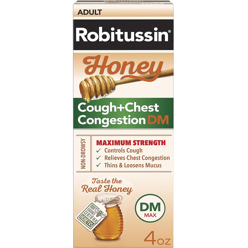 Robitussin Robitussin Maximum Strength Adult Honey Nighttime Cough DM Liquid Honey Seashell