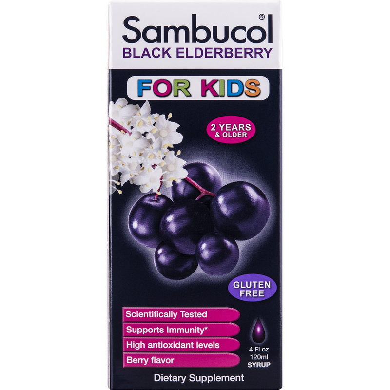 Sambucol Sambucol Black Elderberry, Berry Flavor, For Kids, Syrup 4 Fl Oz Vitamins & Supplements Black