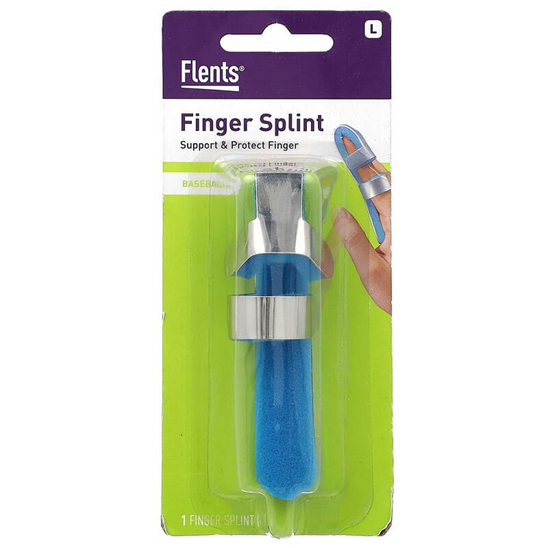 Flents Flents Baseball Finger Splint Large First Aid White Smoke