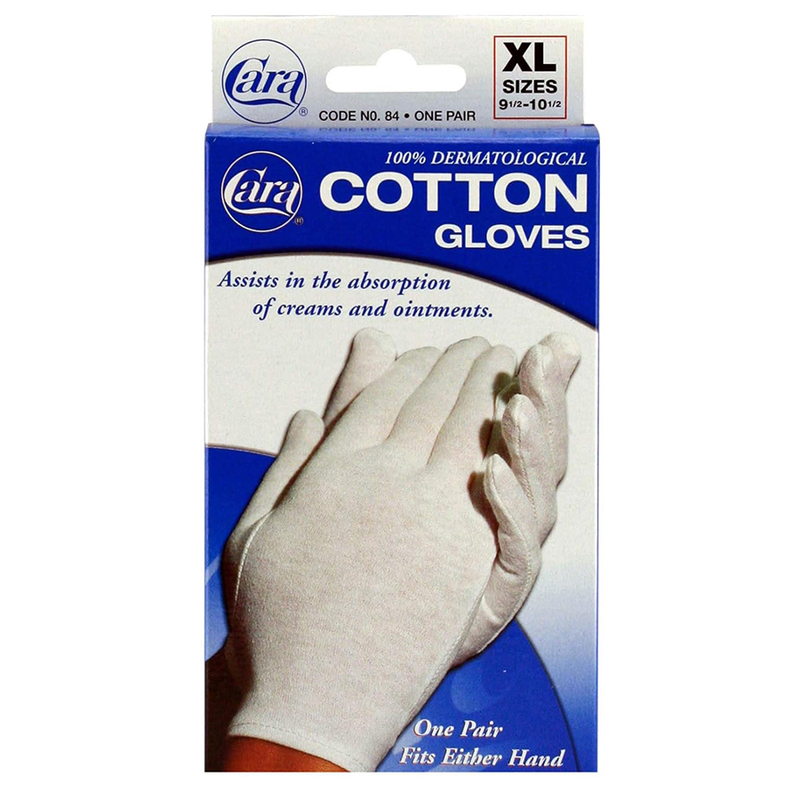 Cara Cara Dermatological Cotton Gloves, Xtra Large - 1 Pair Disposable Gloves Gray