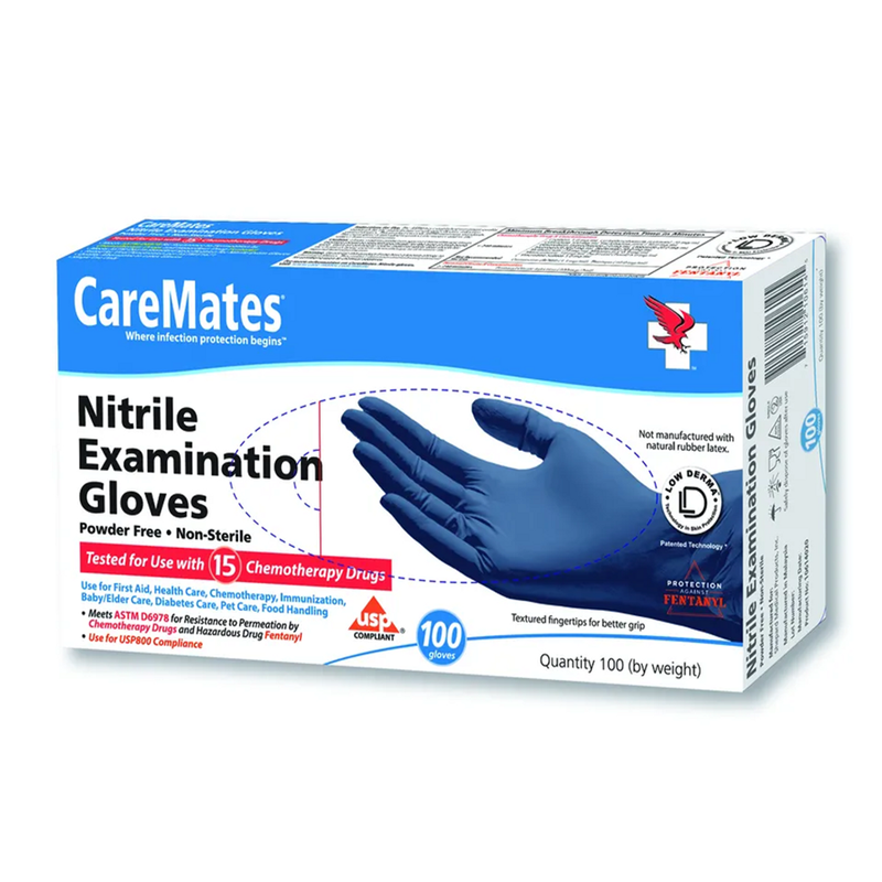 CareMates CareMates Nitrile Powder Free Examination Gloves, Medium Disposable Gloves White Smoke