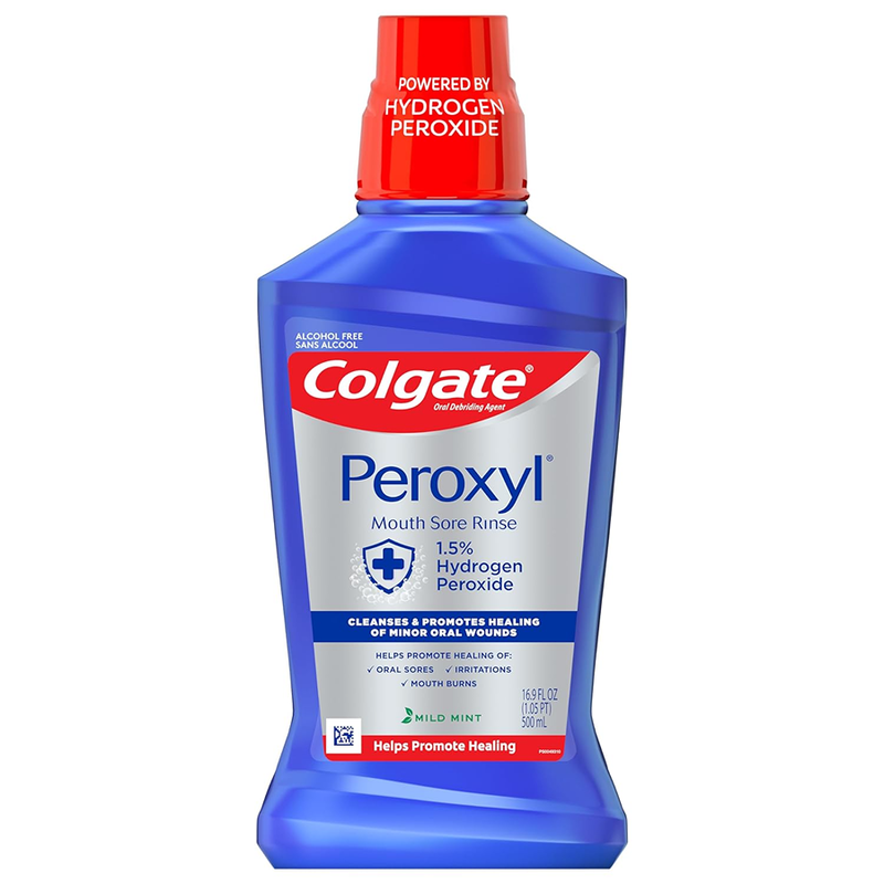 Colgate Colgate Peroxyl Antispetic Mouth Sore Rinse - Mild Mint - 16.9 Fl Oz Mouthwash White Smoke