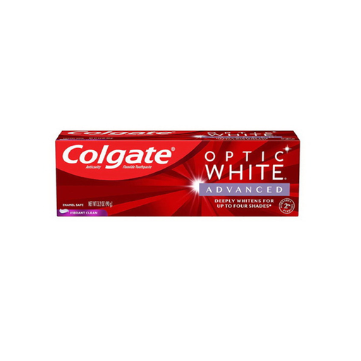 Colgate Colgate Optic White Advanced Anticavity Fluoride Vibrant Clean Toothpaste 3 Oz Toothpaste Dark Red