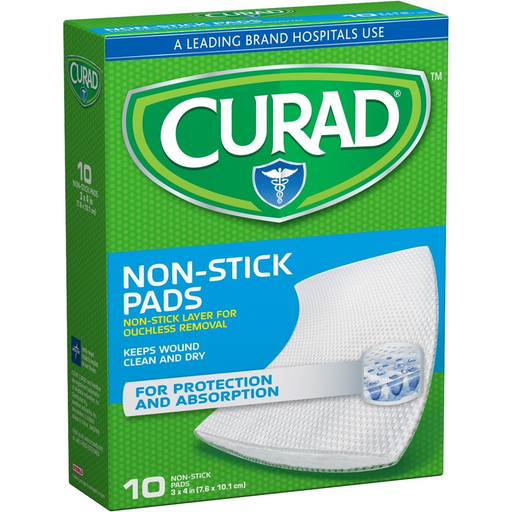 Curad Curad Telfa 2" X 3 Inches Non-Stick Pads 10 First Aid Light Gray