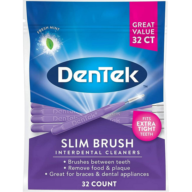 DenTek DenTek Slim Brush Advanced Clean Interdental Cleaners Tight 32ct Health & Beauty Dark Slate Blue