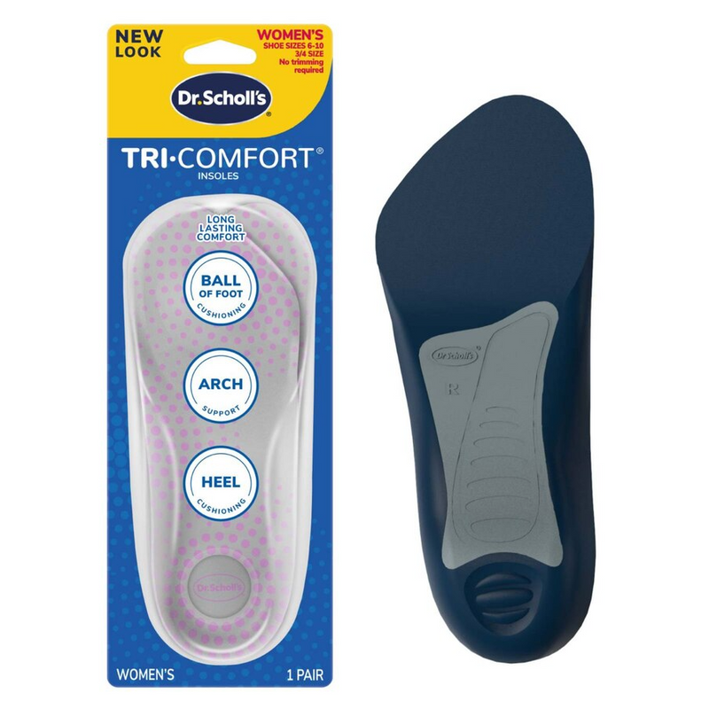 Dr. Scholl's Dr. Scholl's Women, Size 6-10, Tri-Comfort Insoles 1Ea Health & Beauty White Smoke