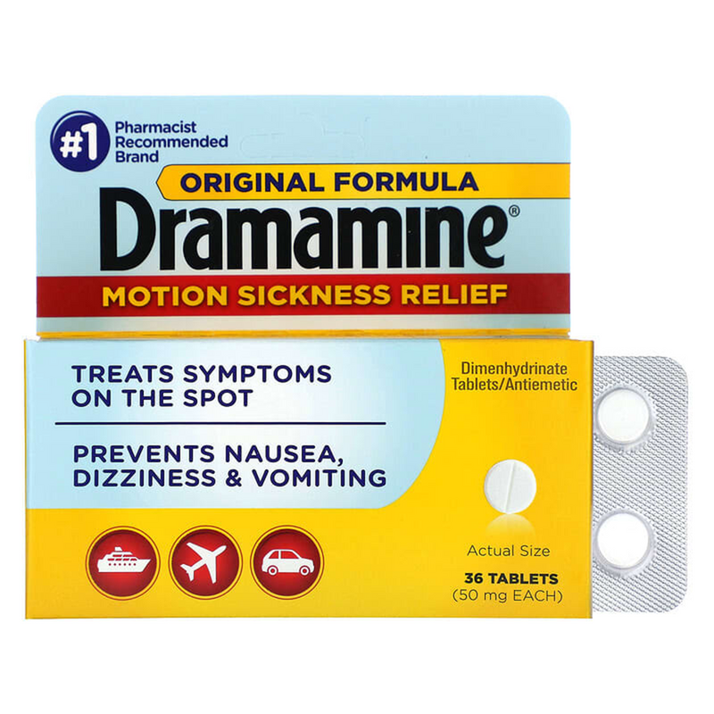 Dramamine Dramamine Original Formula Motion Sickness Relief 36 Tablets Health & Beauty White Smoke