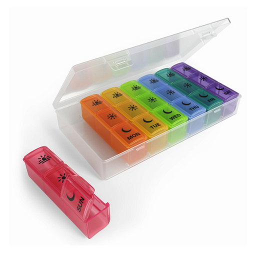 Ezy Dose Ezy Dose Weekly 3x Day Pill Planner, Rainbow Health Care White Smoke