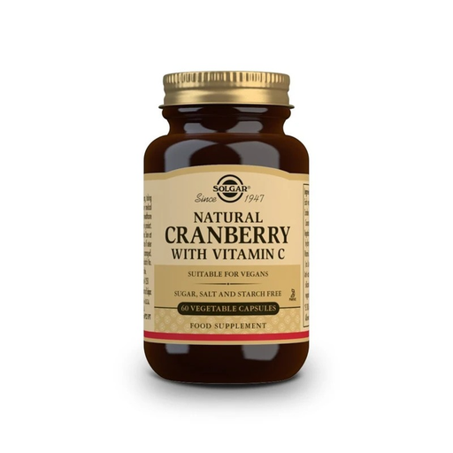 Solgar Solgar Natural Cranberry With Vitamin C 60 Vegetable Capsules Vitamins & Supplements Black