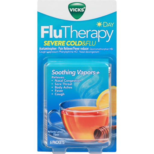 Vicks Vicks Flu Therapy, Severe Cold & Flu, Day, Honey Lemon Flavor Personal Care Lavender