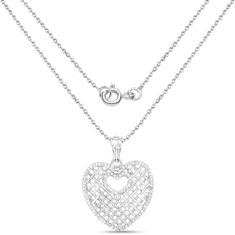 Bids.com 0.52 Carat Genuine White Diamond .925 Sterling Silver Pendant Pendants White Smoke