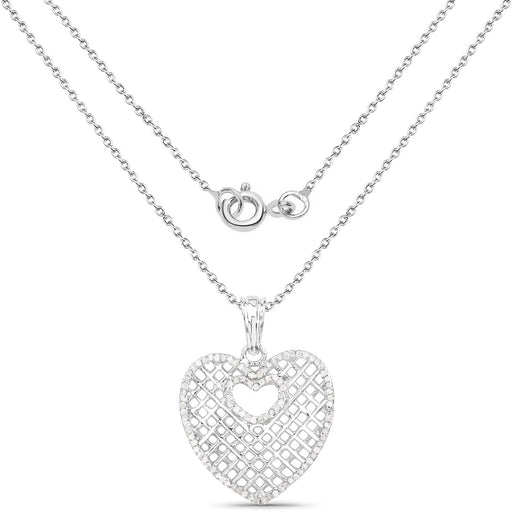 Bids.com 0.52 Carat Genuine White Diamond .925 Sterling Silver Pendant Pendants White Smoke