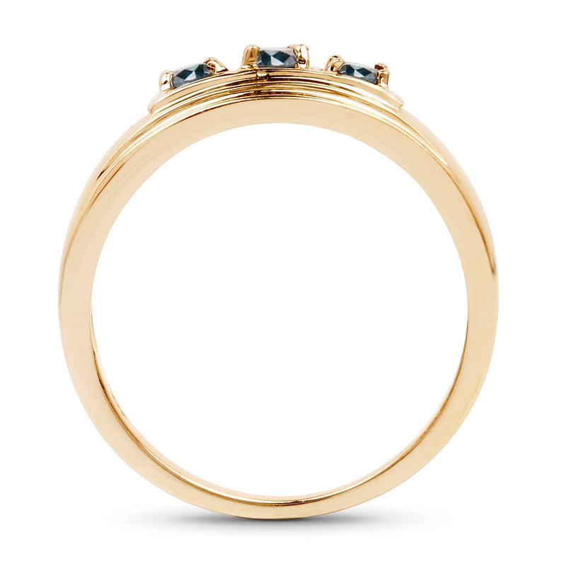 Bids.com 14K Yellow Gold Plated 0.33 Carat Genuine Blue Diamond .925 Sterling Silver Ring Rings White Smoke size 9.00,size 6.00,size 7.00,size 8.00,size 9.50