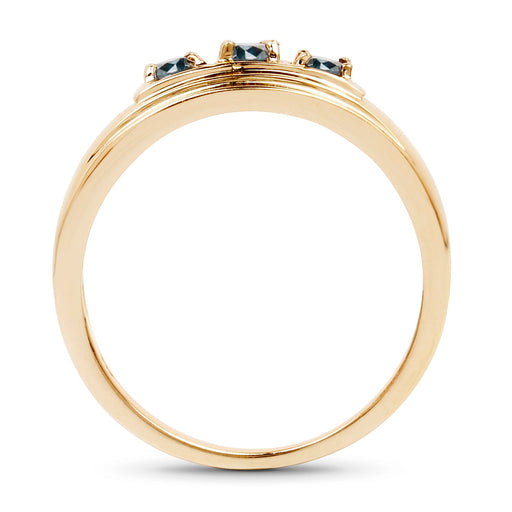 Bids.com 14K Yellow Gold Plated 0.33 Carat Genuine Blue Diamond .925 Sterling Silver Ring Rings White Smoke size 9.00,size 6.00,size 7.00,size 8.00,size 9.50