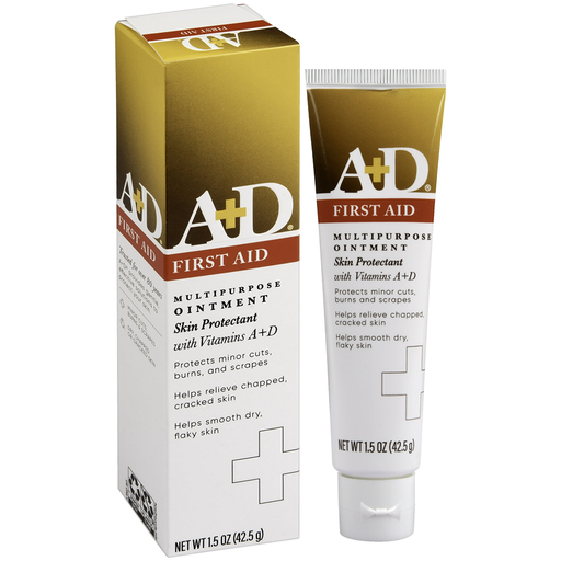 A+D A+D First Aid Multipurpose Ointment, Skin Protectant With Vitamins A + D, 1.5 Oz (42.5 G) First Aid White Smoke