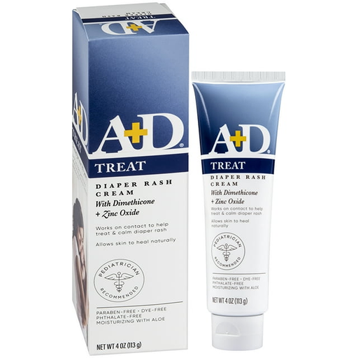 A&D A+D Diaper Rash Treatment Cream with Zinc Oxide & Dimethicone, 4 oz Tube Diaper Rash Treatments White Smoke