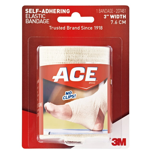 ACE ACE 3M 3 In. Beige Self Adhering Elastic Bandage First Aid Dark Red