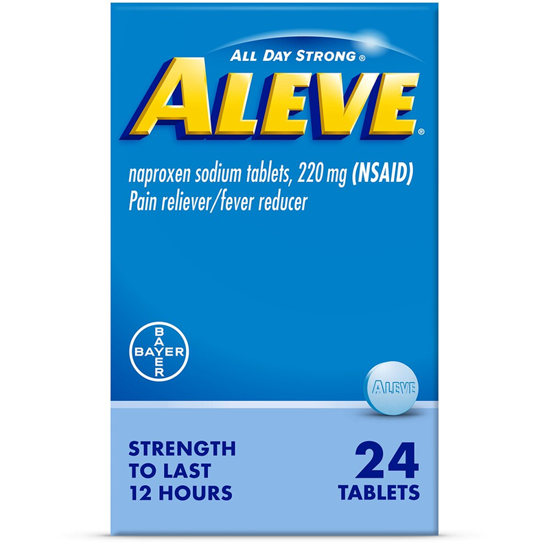 Aleve Aleve Pain Reliever & Fever Reducer Naproxen Sodium Tablets 24T 6ct Naproxen Dodger Blue Default Title