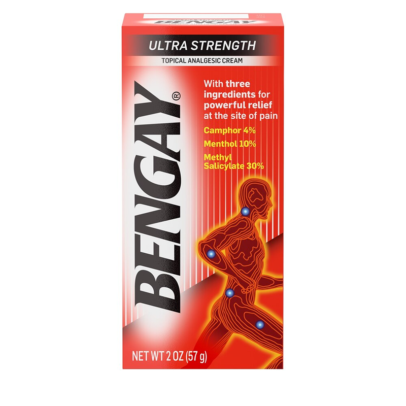 Bengay Bengay Ultra Strength Pain Relieving Cream - 2 oz (57g) - Non-Greasy Topical Analgesic Medicine & Drugs Orange Red