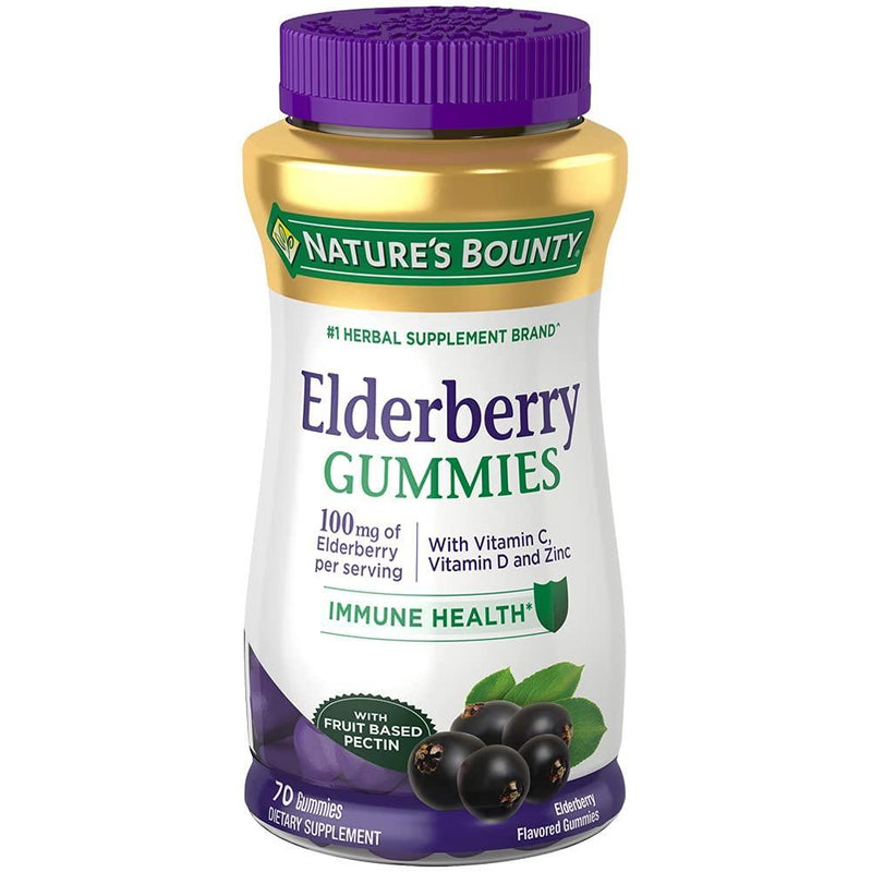 Nature's Bounty Nature's Bounty Elderberry Gummies, 100 Mg, 70 Gummies Personal Care White Smoke