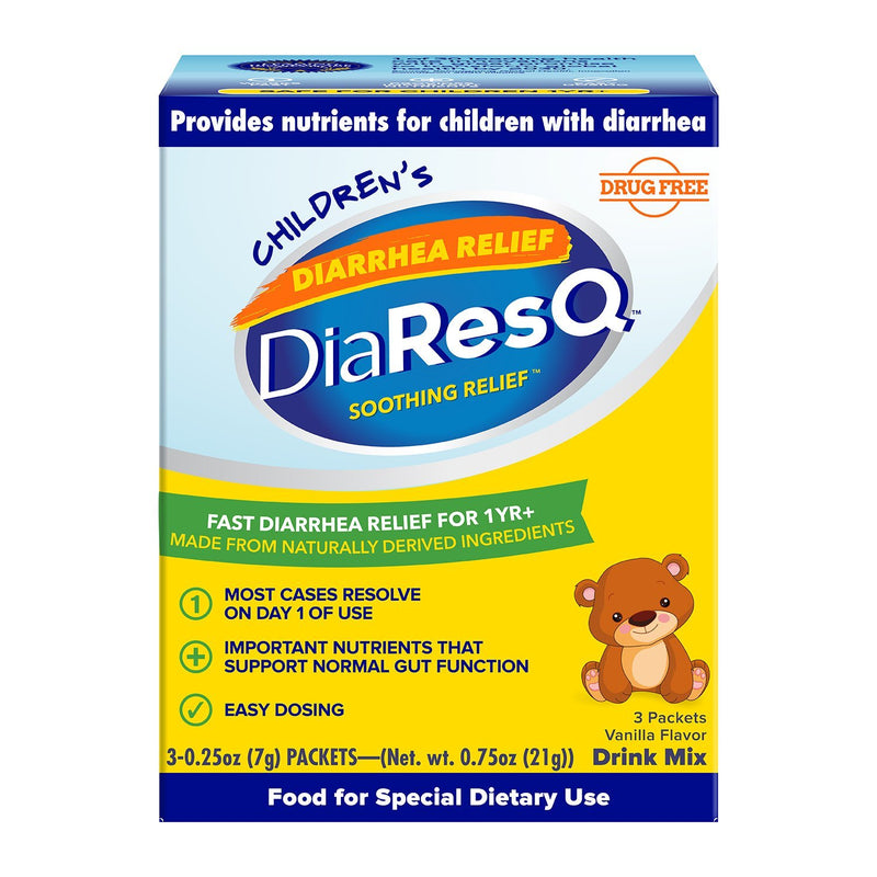 DiaResQ DiaResQ Children's Soothing Diarrhea Relief Drink Mix Packets Vanilla Flavor Medicine & Drugs Gold