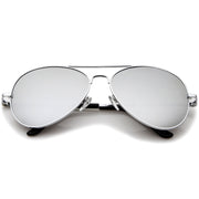 zeroUV Premium Military Mirrored Lens Metal Aviator Sunglasses 1375 58mm Sunglasses White Smoke Silver,Gunmetal,Gold,Black,3 Pack (Silver/Gold/Gunmetal)
