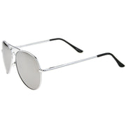 zeroUV Premium Military Mirrored Lens Metal Aviator Sunglasses 1375 58mm Sunglasses White Smoke Silver,Gunmetal,Gold,Black,3 Pack (Silver/Gold/Gunmetal)