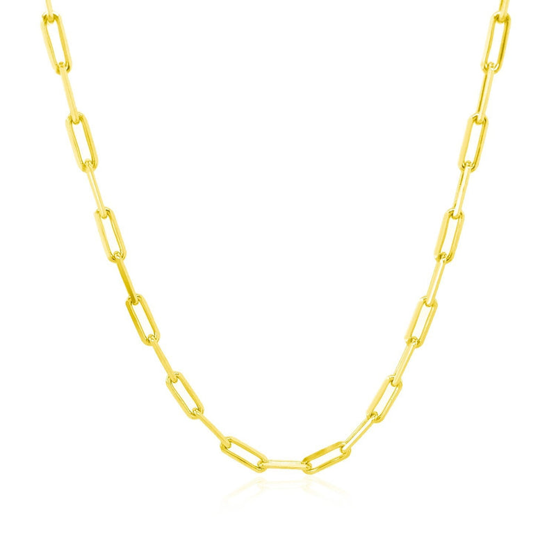Bids.com 18K Yellow Gold Paperclip Chain (2.50 mm) Necklaces White Smoke 18 / Yellow Gold,20 / Yellow Gold,24 / Yellow Gold