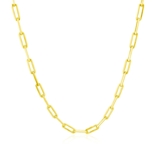Bids.com 18K Yellow Gold Paperclip Chain (2.50 mm) Necklaces White Smoke 18 / Yellow Gold,20 / Yellow Gold,24 / Yellow Gold