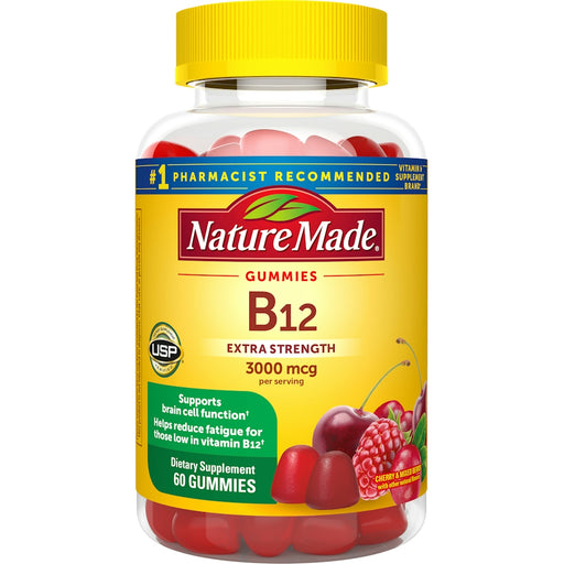 Nature Made Nature Made Vitamin B12, Cherry & Mixed Berry, Extra Strength, 3000 Mcg, Gummies Vitamins & Supplements White Smoke