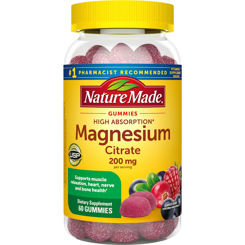 Nature Made Nature Made High Absorption Magnesium Citrate 200 Mg, Dietary Supplement For Muscle Relaxation Support, 60 Gummies, 30 Day Supply Health & Beauty White Smoke