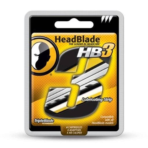 Headblade Headblade HB3 Triple Refill Razor Cartridges Flashlights Black