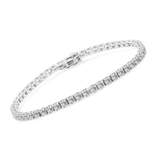 Bids.com 14K White Gold 5.00 Cttw Prong Set Lab Grown Round Diamond Classic Tennis Bracelet (F-G Color, VS2-SI1 Clarity) - 7.25" Bracelets White Smoke White.Gold / 7.25