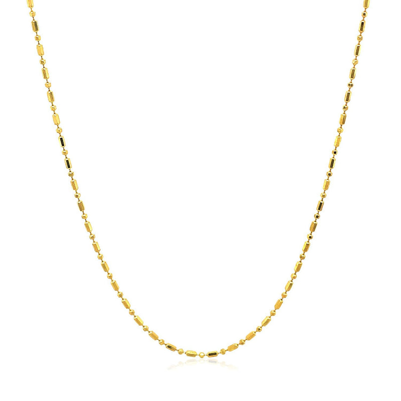 Bids.com 14k Yellow Gold Diamond-Cut Bead Chain 1.0mm Necklaces White Smoke 16 / Yellow Gold,18 / Yellow Gold,20 / Yellow Gold