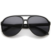 zeroUV Retro 1980's Fashion Plastic Aviator Polarized Lens Sunglasses 6119 Sunglasses Dark Slate Gray Black