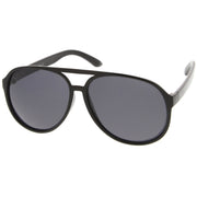 zeroUV Retro 1980's Fashion Plastic Aviator Polarized Lens Sunglasses 6119 Sunglasses White Smoke Black,Tortoise,Tortoise / Brown