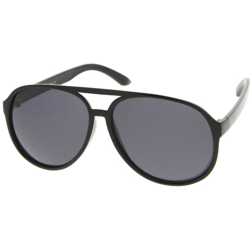 zeroUV Retro 1980's Fashion Plastic Aviator Polarized Lens Sunglasses 6119 Sunglasses White Smoke Black,Tortoise,Tortoise / Brown