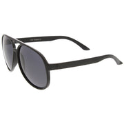 zeroUV Retro 1980's Fashion Plastic Aviator Polarized Lens Sunglasses 6119 Sunglasses White Smoke Black,Tortoise,Tortoise / Brown
